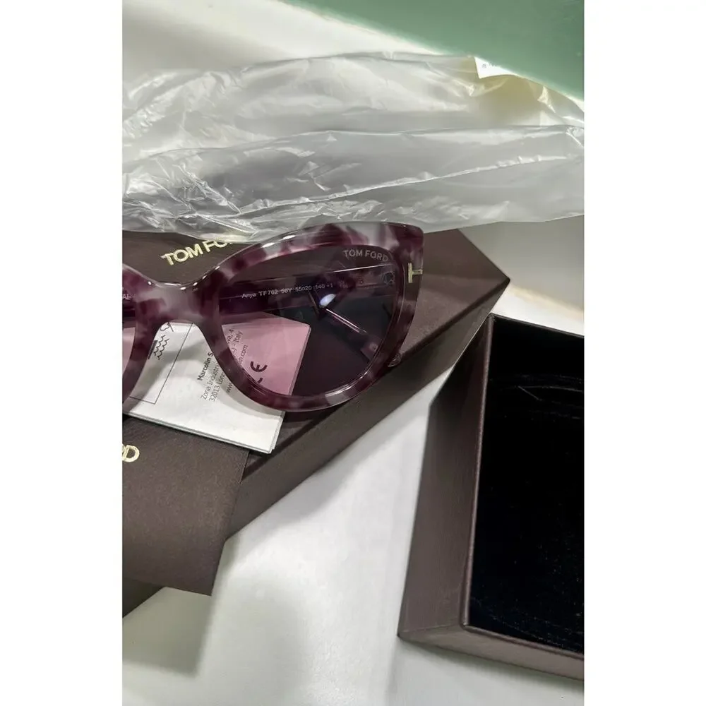 Tom Ford 55mm Cat Eye Sunglasses havana Violet